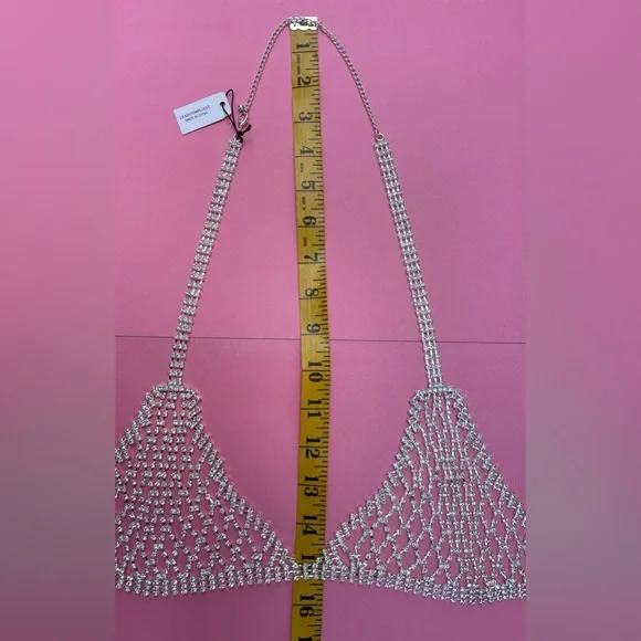 NWT Natasha Couture Rhinestone Bralette Adjustable Size - Picture 6 of 14